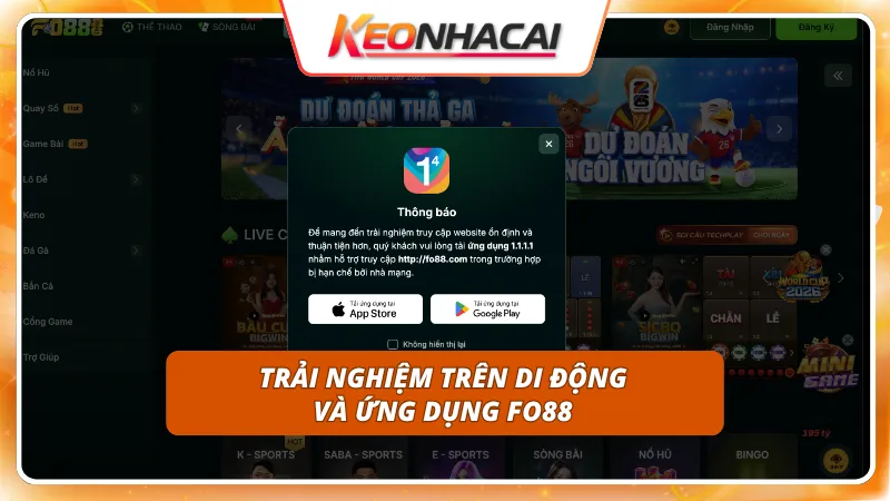 FO88 6 Giao diện app mượt giúp cược thủ dễ dàng đặt cược mọi lúc mọi nơi