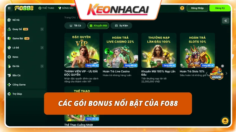 FO88 8 Quà tặng liên tục xuất hiện tiếp thêm động lực săn thưởng