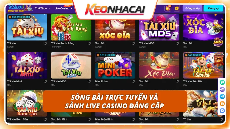 RIK88 5 Tái hiện trọn vẹn không khí sòng bạc Macao qua màn hình