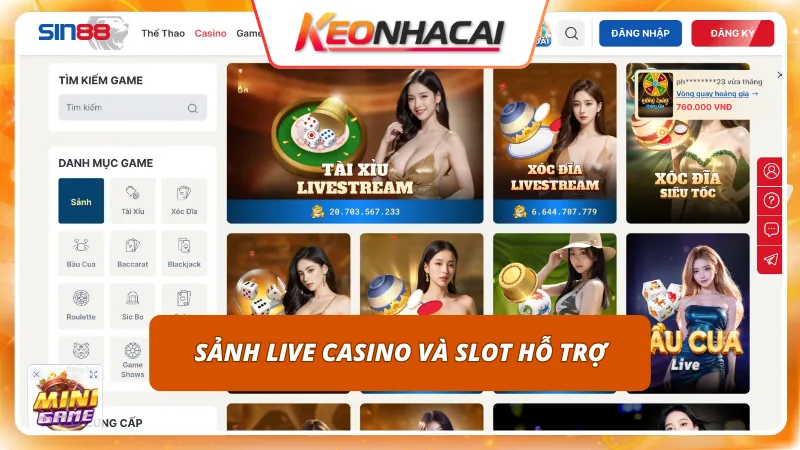 Sin88 5 Sòng bài mang lại cảm giác chân thực đặc biệt với các bàn live dealer