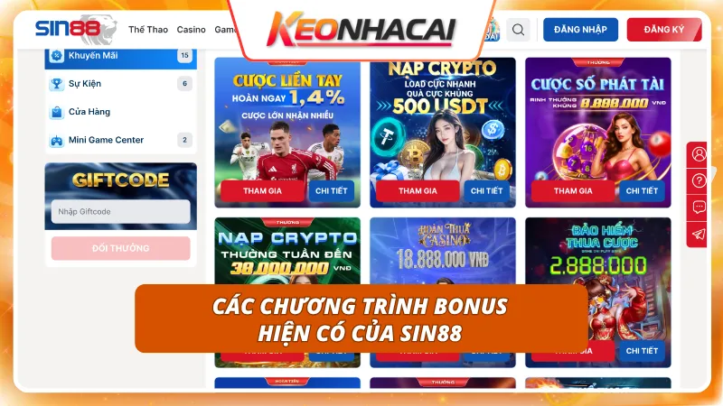 Sin88 9 Tỷ lệ hoàn trả doanh thu cược hấp dẫn giúp bảo vệ quỹ cá cược