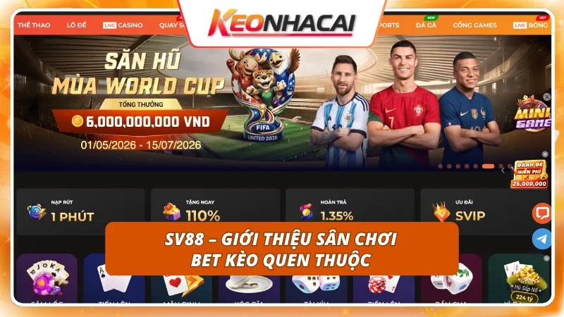 SV88 1 Sân chơi cá cược trực tuyến quen thuộc của giới cược thủ