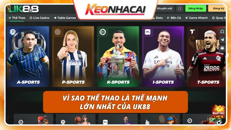 UK88 2 Sportsbook được đầu tư bài bản với việc bao phủ hàng trăm giải đấu