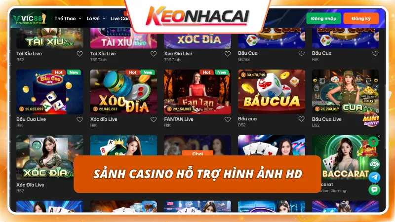 VIC88 6 Bàn chơi chuyên nghiệp mang đến trải nghiệm sòng bài chân thực