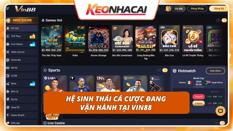Vin88 3 Tổng hợp toàn bộ các thể loại giải trí hot nhất vào một tài khoản